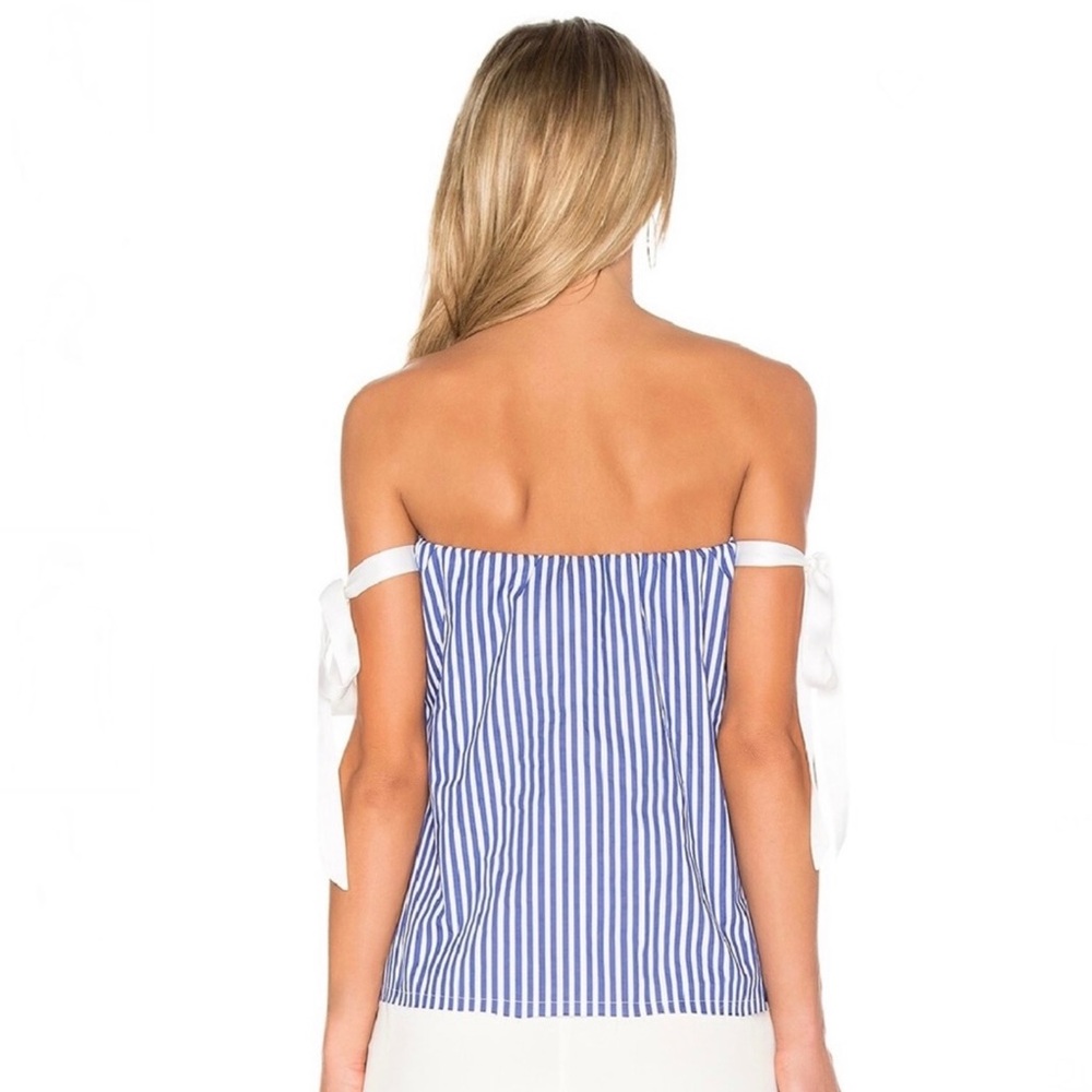 NEW RTA REVOLVE STRIPED OFF-THE-SHOULDER TOP - Picture 6 of 8
